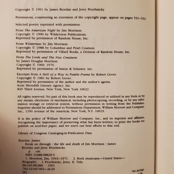 Break on Through: The Life and Death of Jim Morrison (hardcover) - Picture 5 of 10